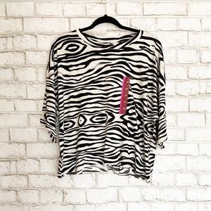 NWT Grayson Threads Zebra Short Sleeve Crop Top